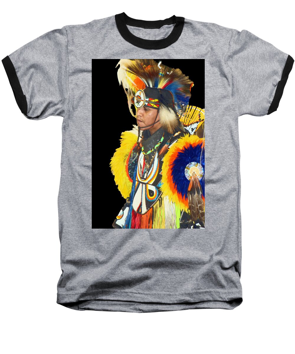 Native American Baseball T-Shirt featuring the photograph Brave 3 by Audrey Robillard