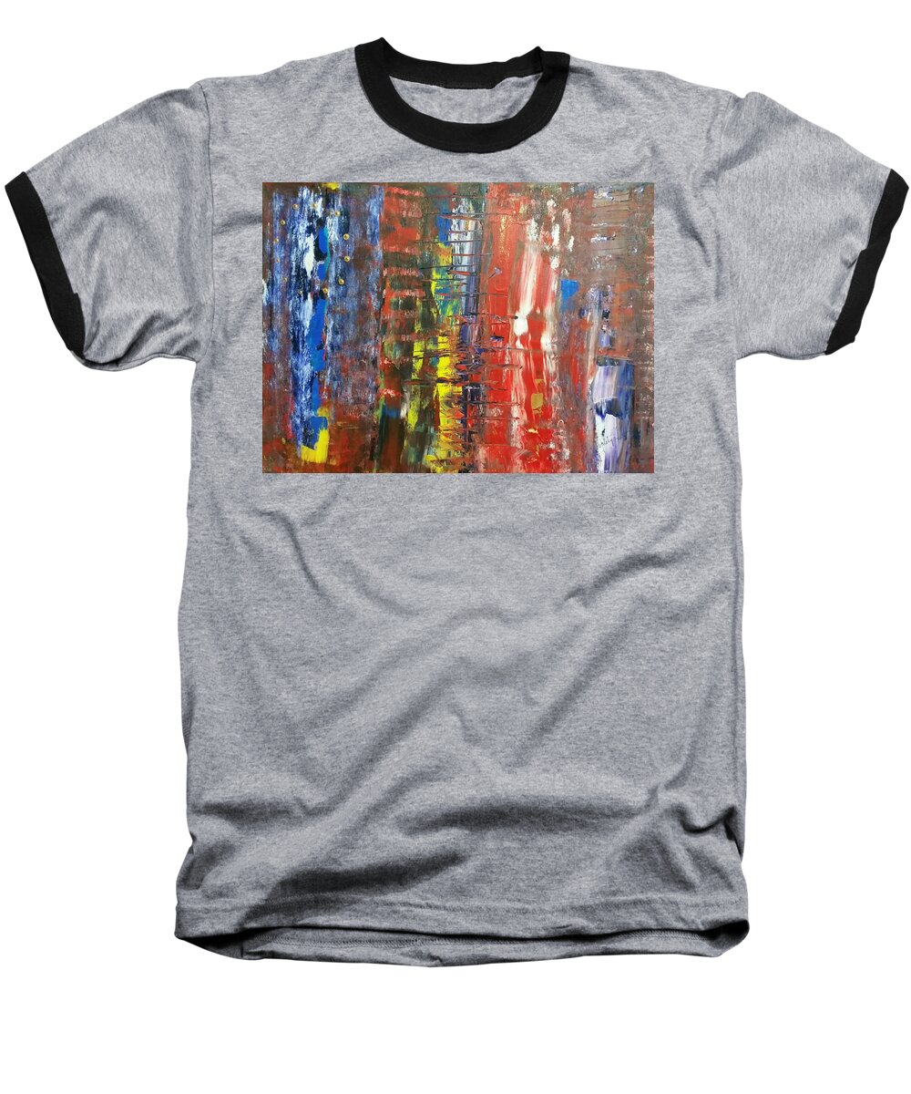 Brexit Baseball T-Shirt featuring the painting BrexZit by Piety Dsilva