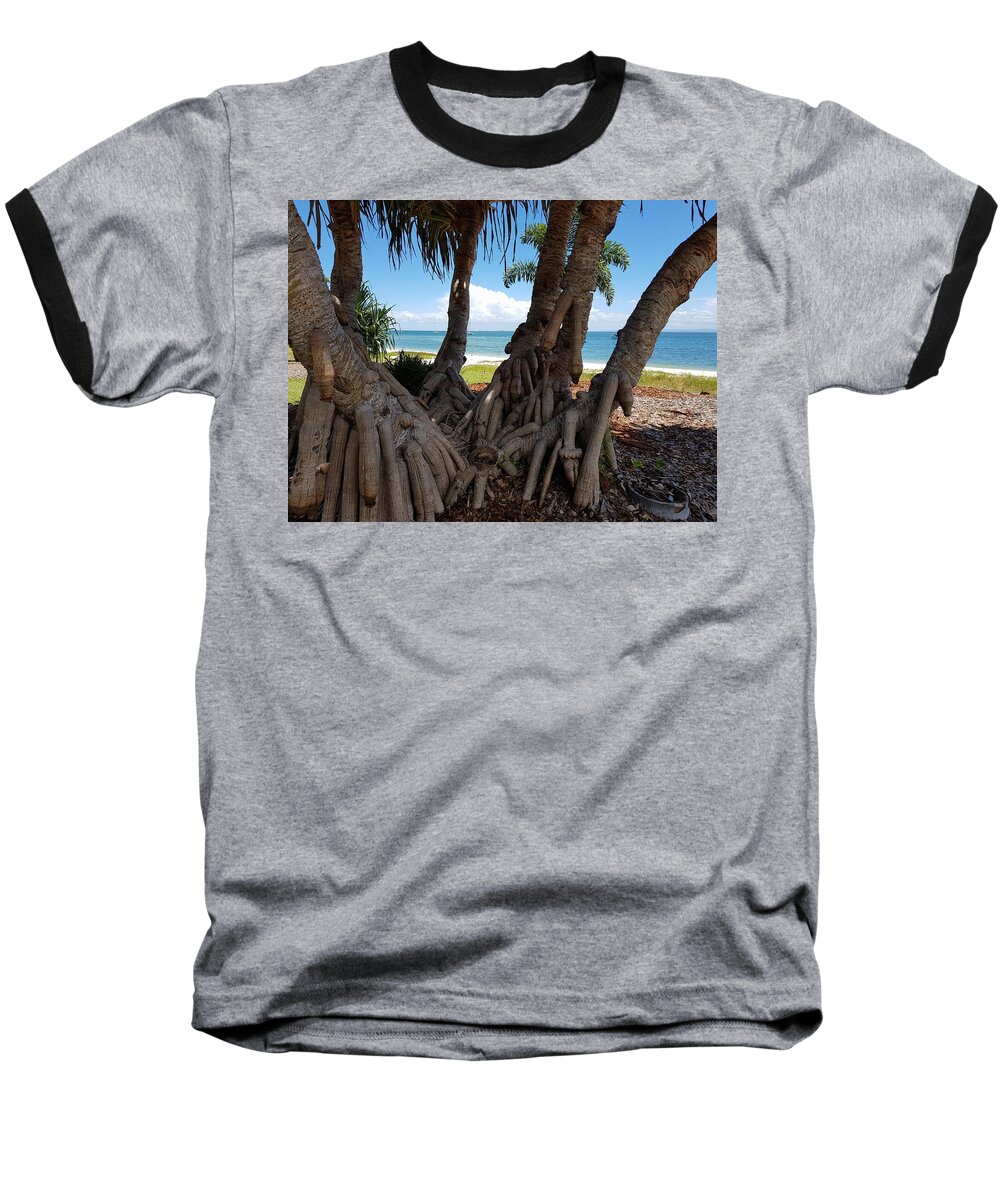 Bribie Island Baseball T-Shirt featuring the photograph Bribie Trees by Cassy Allsworth