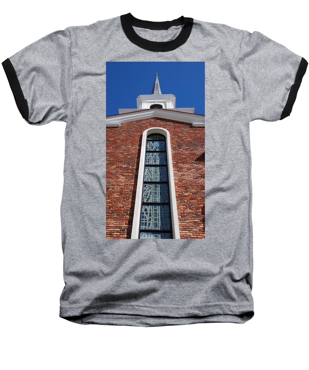 Architecture Baseball T-Shirt featuring the photograph Brick Church by Rob Hans