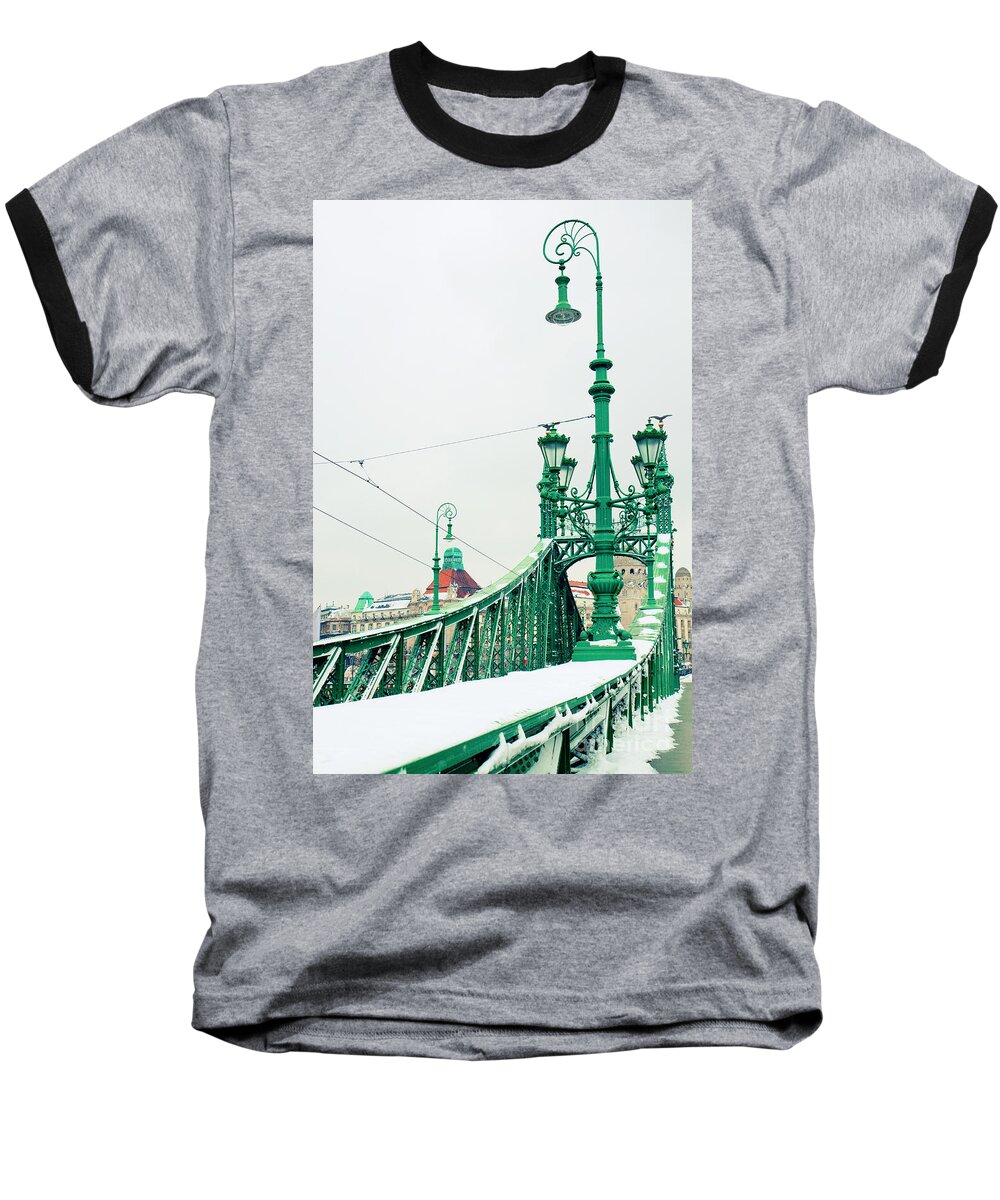 Budapest Baseball T-Shirt featuring the photograph Bridge of Liberty in Budapest by Anastasy Yarmolovich