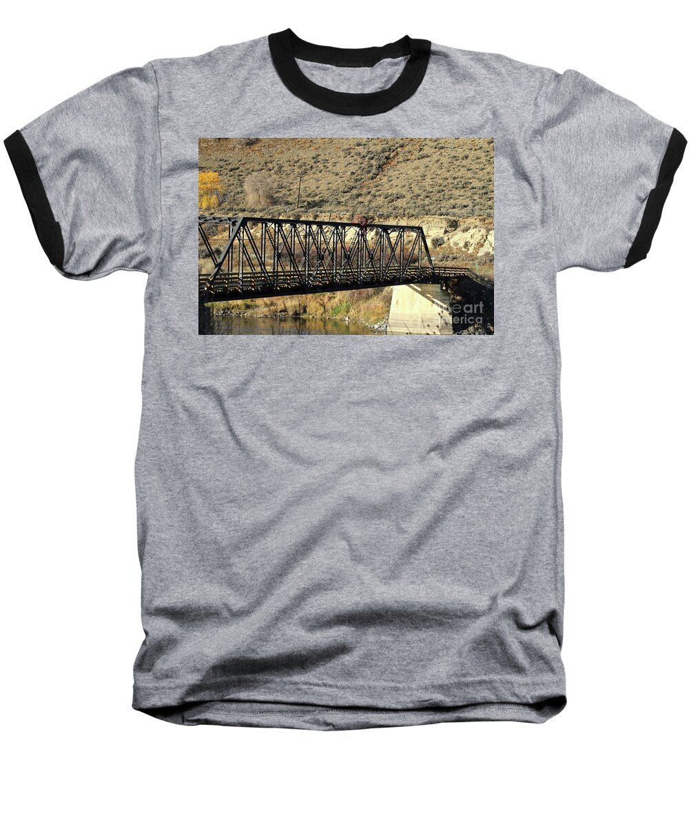 Thompson River Baseball T-Shirt featuring the photograph Bridge Over The Thompson by Ann E Robson