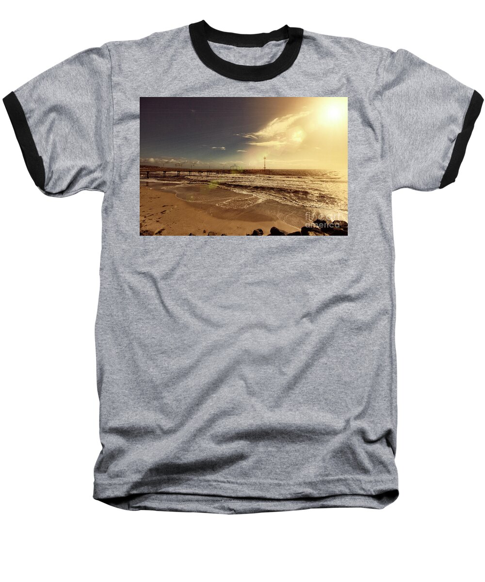 Sea Baseball T-Shirt featuring the photograph Brighton Beach Pier by Douglas Barnard