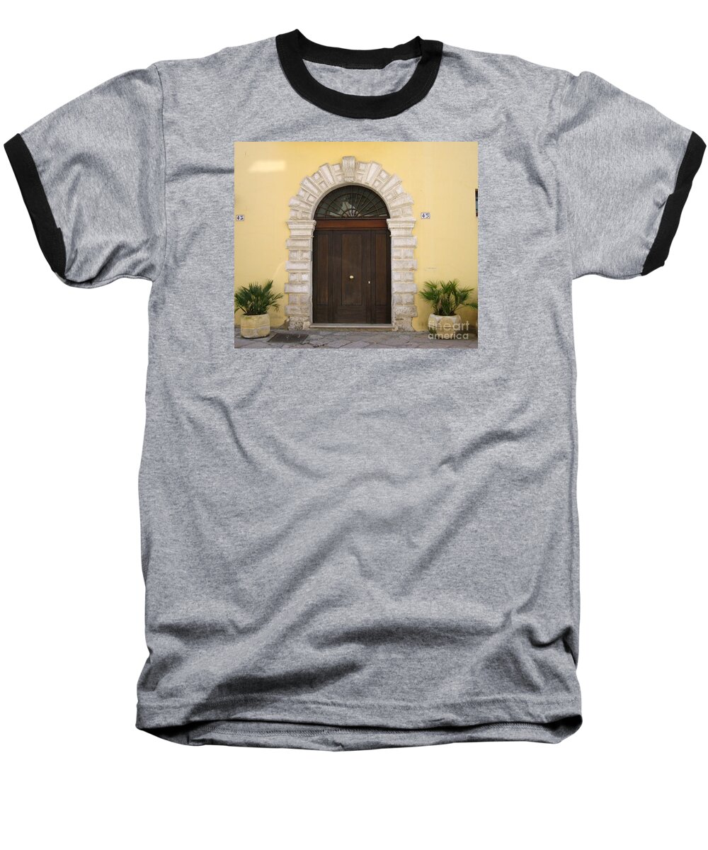 Cityscape Baseball T-Shirt featuring the photograph Brindisi by the sea DOOR by Italian Art