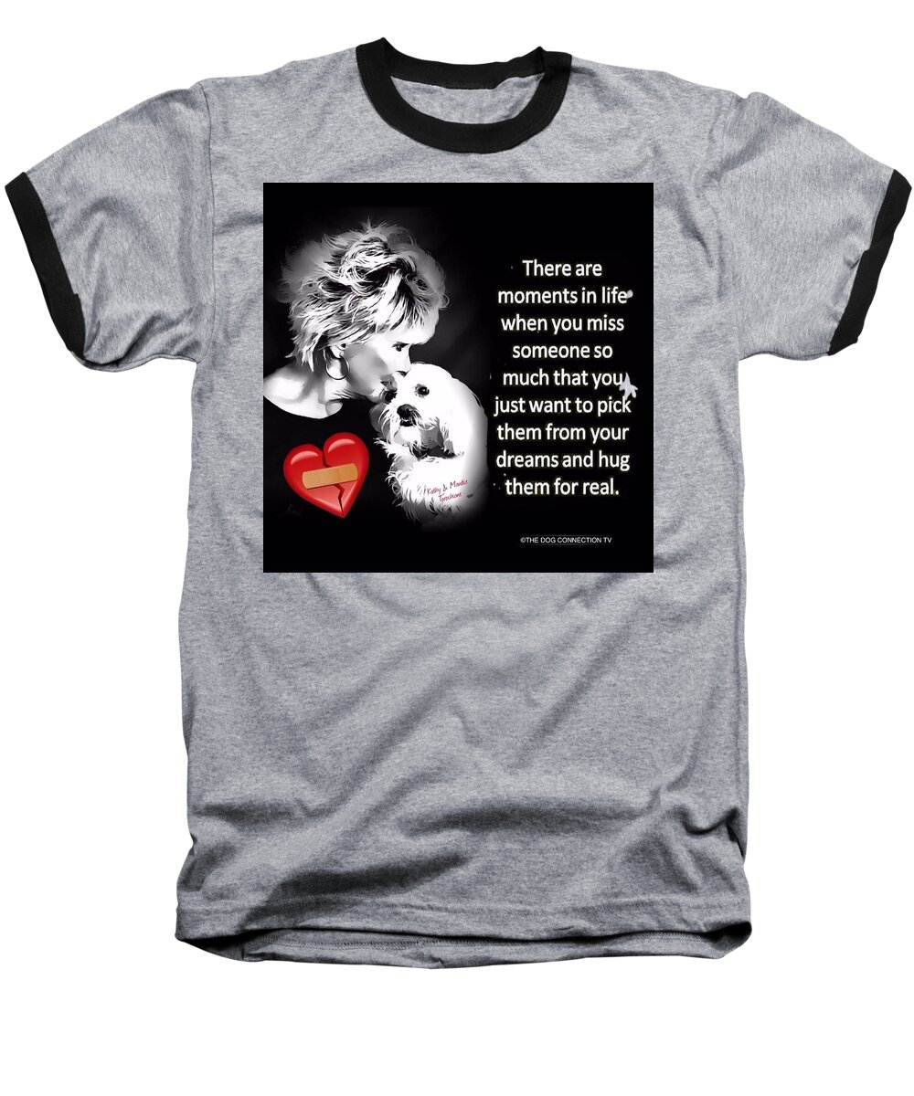 Moments Baseball T-Shirt featuring the digital art Broken Heart by Kathy Tarochione