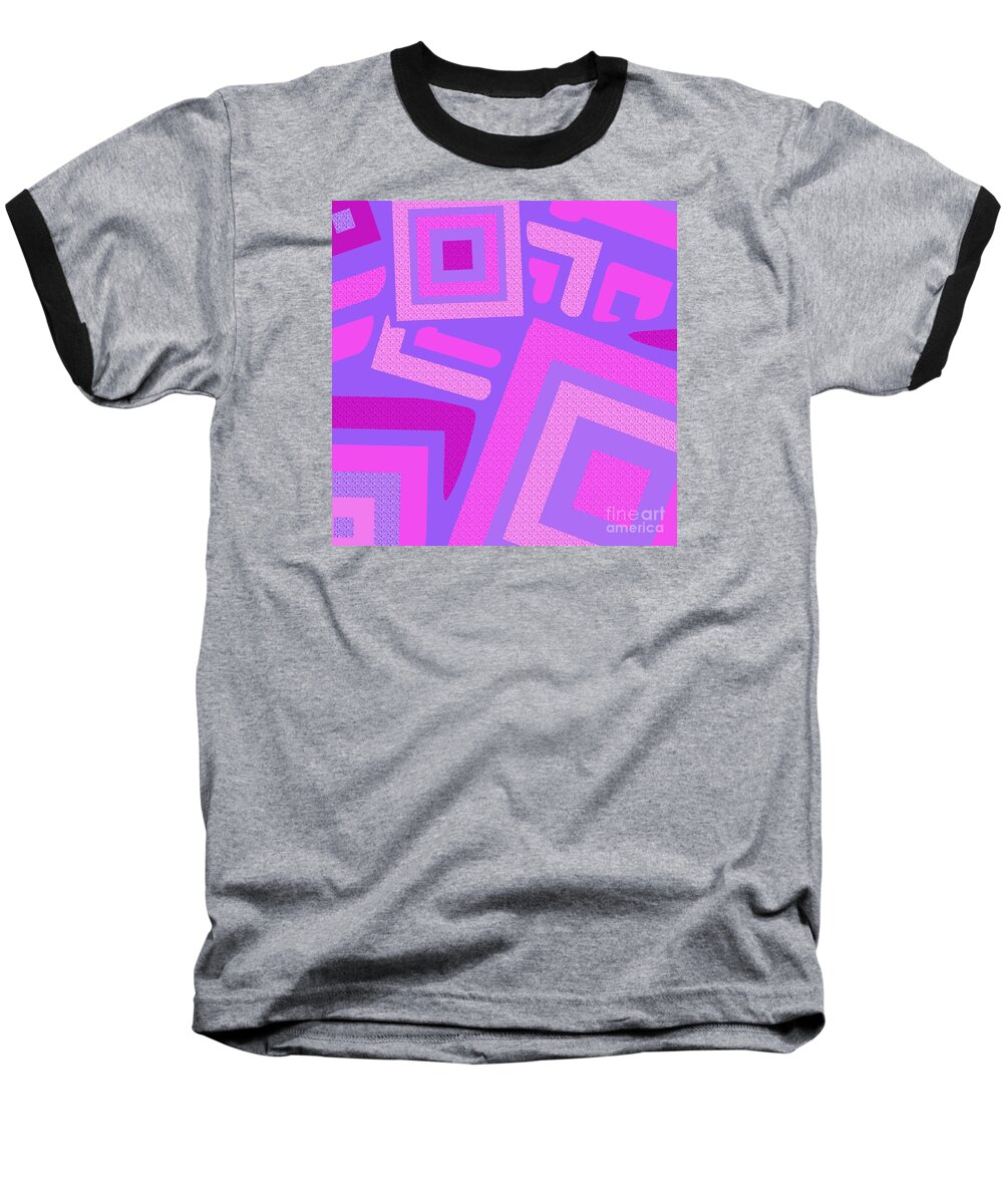 Abstract Baseball T-Shirt featuring the digital art Broken Squares by Susan Stevenson
