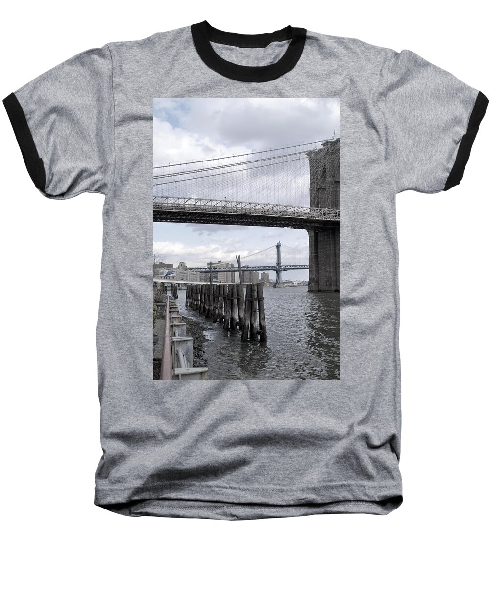 River Baseball T-Shirt featuring the photograph Brooklyn Bridge II by Henri Irizarri