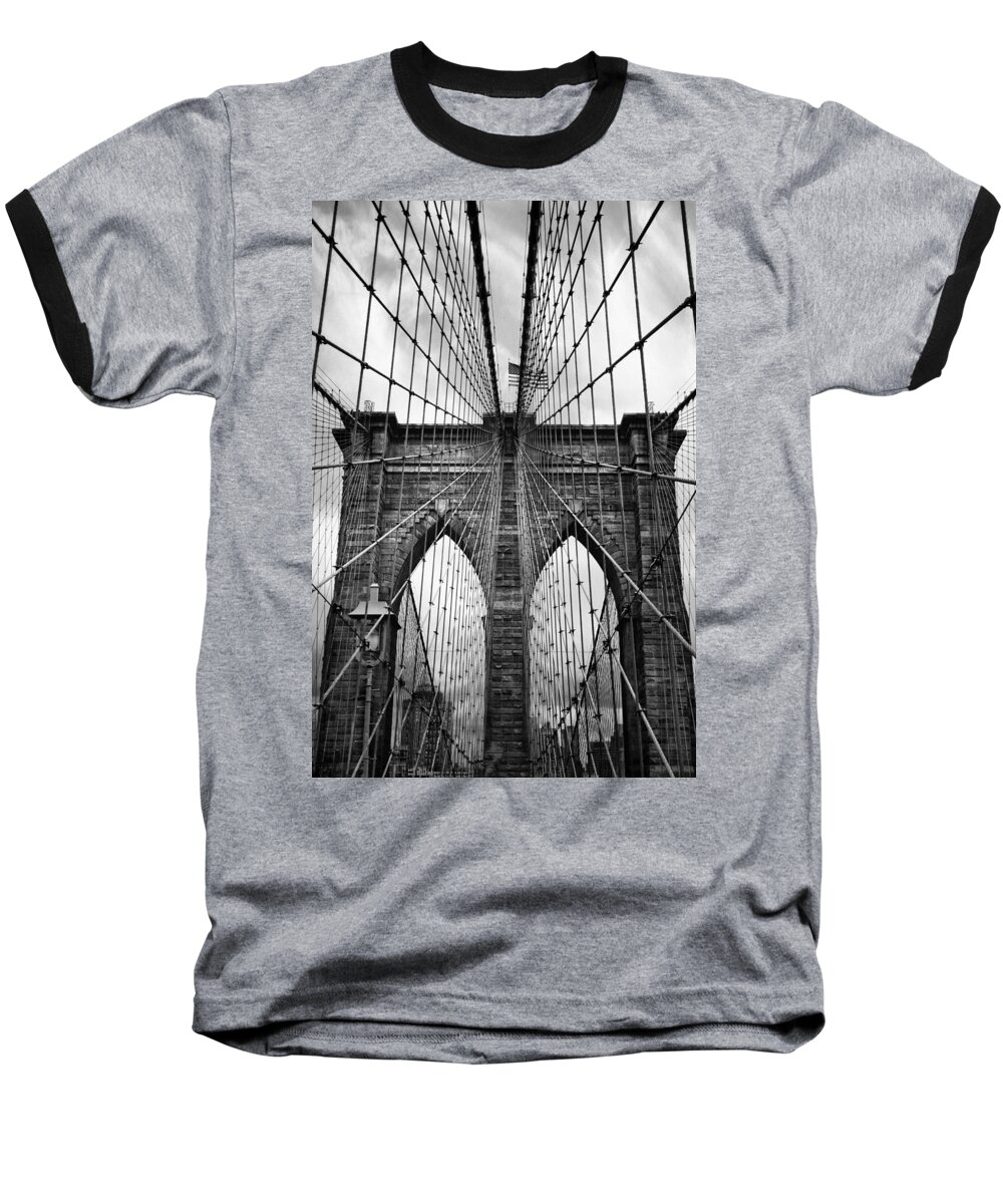 Bridge Baseball T-Shirt featuring the photograph Brooklyn Bridge Mood by Jessica Jenney