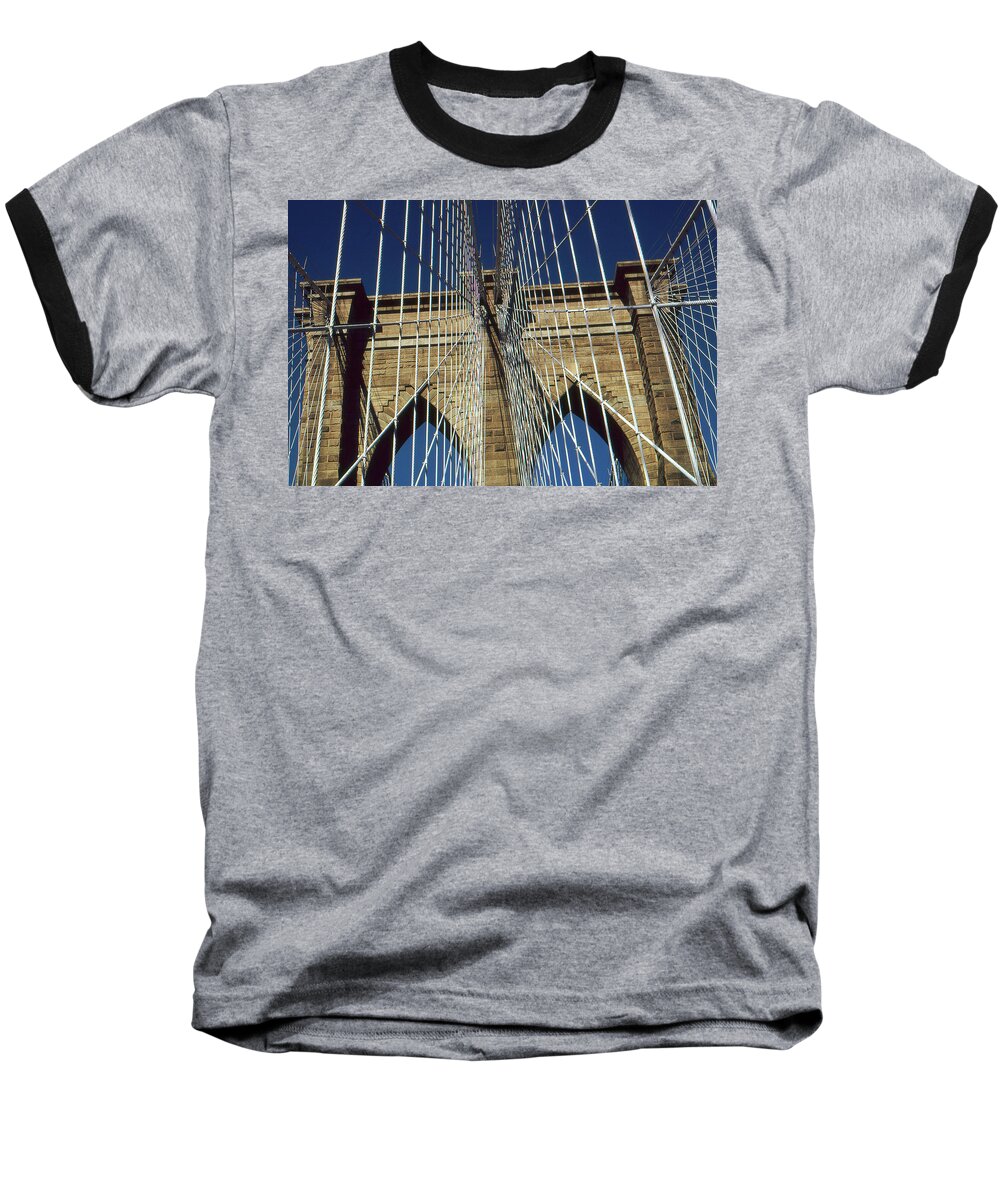Brooklyn+bridge Baseball T-Shirt featuring the photograph Brooklyn Bridge New York City by Peter Potter