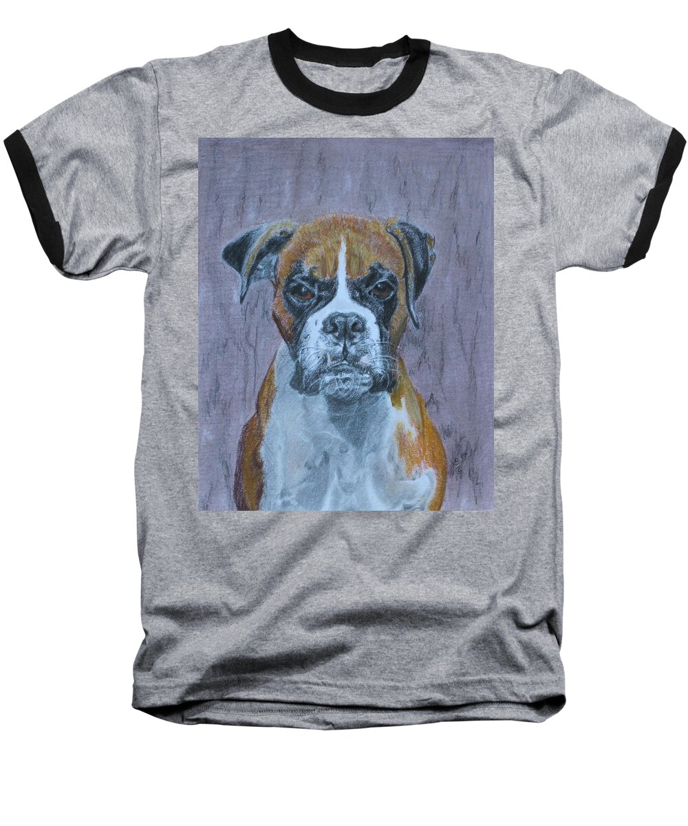 Boxer Baseball T-Shirt featuring the drawing Bruce by Vera Smith