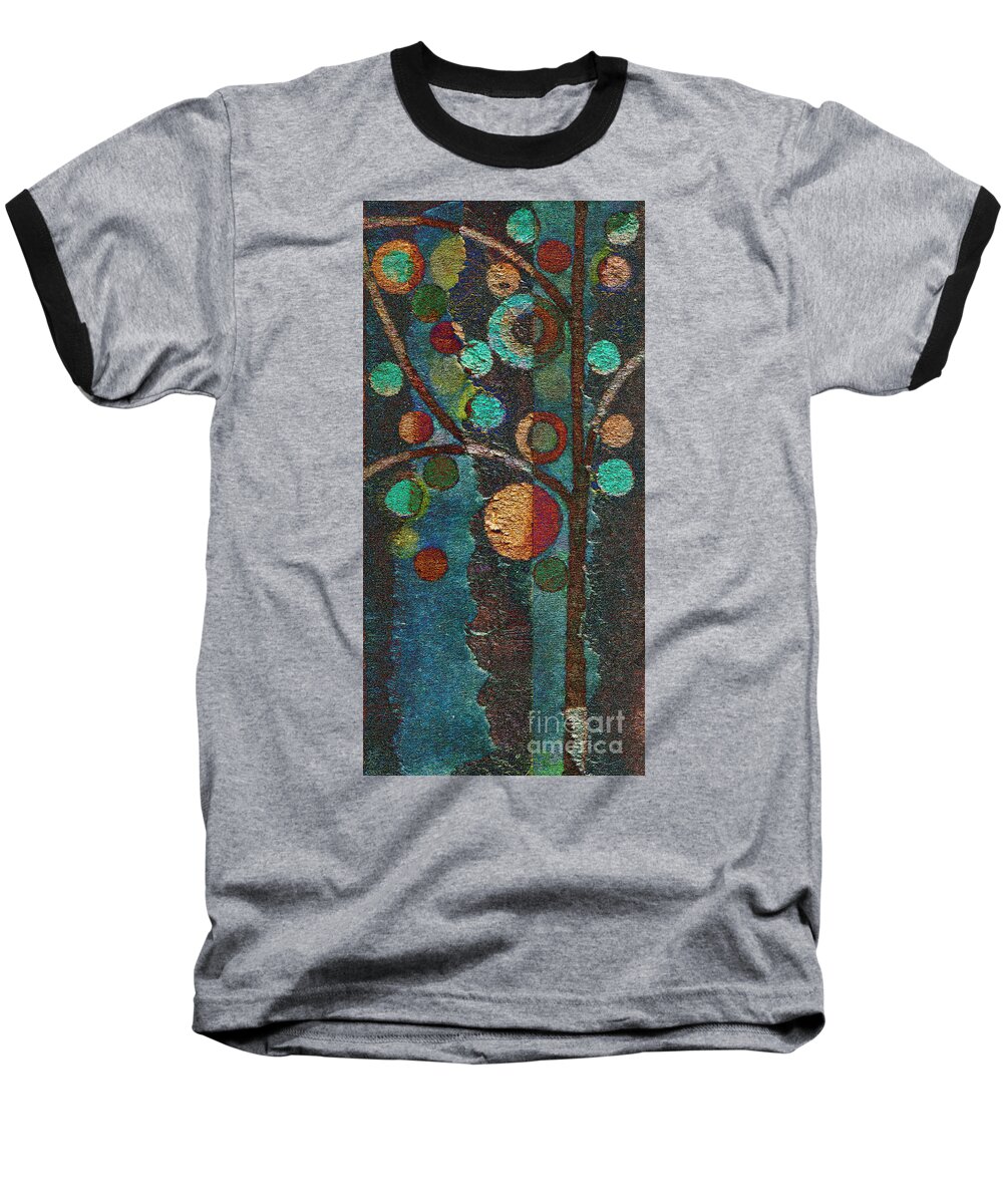 Tree Baseball T-Shirt featuring the painting Bubble Tree - spc02bt05 - Left by Variance Collections