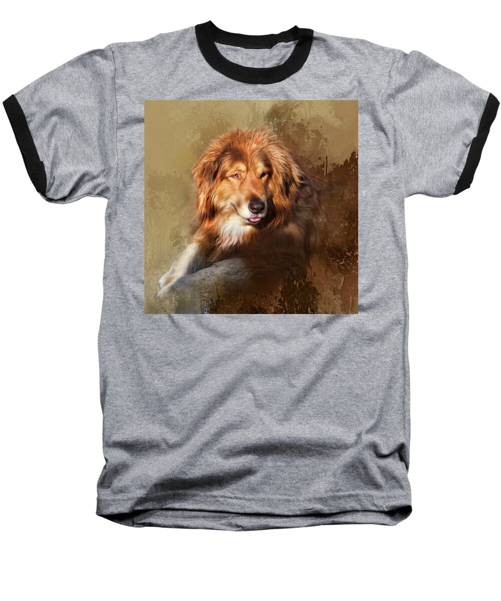 Dog Baseball T-Shirt featuring the photograph Buddy by Theresa Tahara
