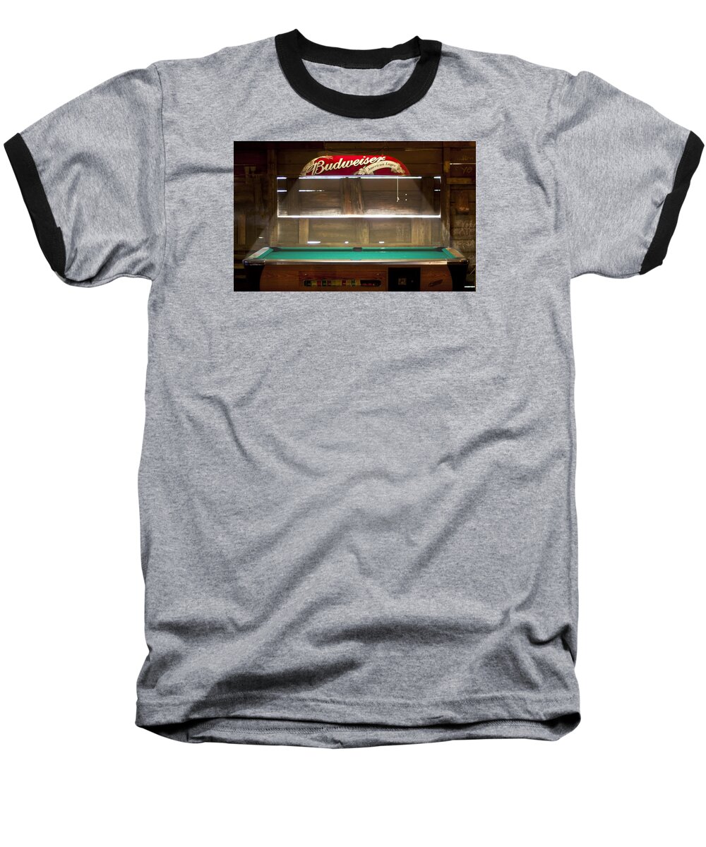 Pool Baseball T-Shirt featuring the photograph Budweiser Light Pool Table by Brian Kinney