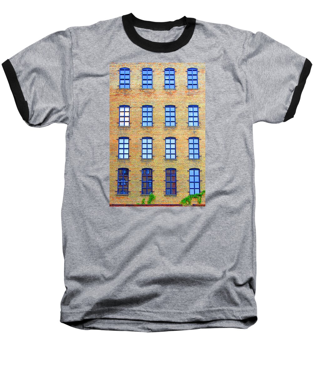 Windows Baseball T-Shirt featuring the photograph Building Windows by David Ralph Johnson