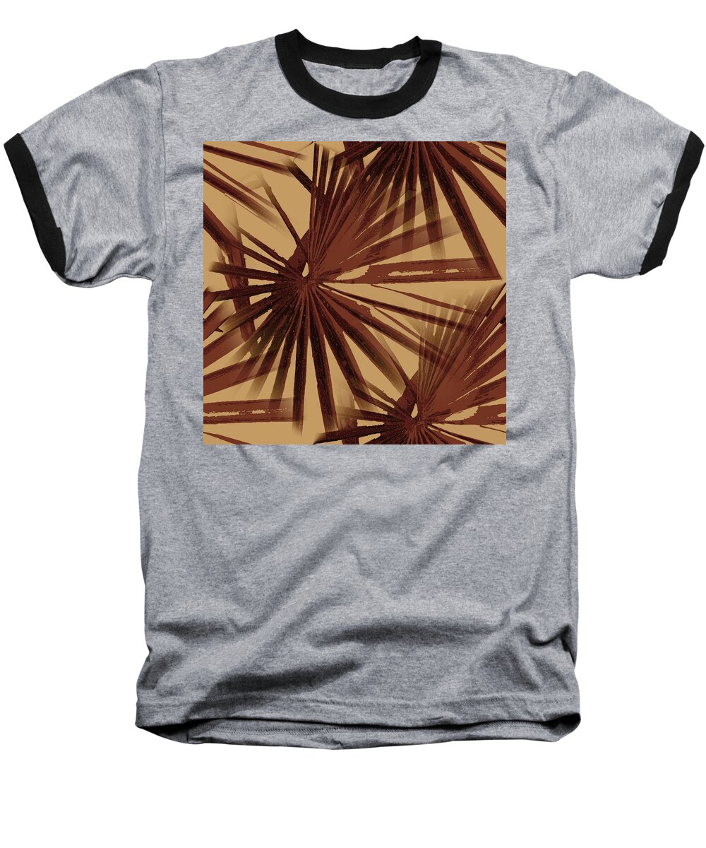 Burgundy Baseball T-Shirt featuring the digital art Burgundy and Coffee Tropical Beach Palm Vector by Taiche Acrylic Art