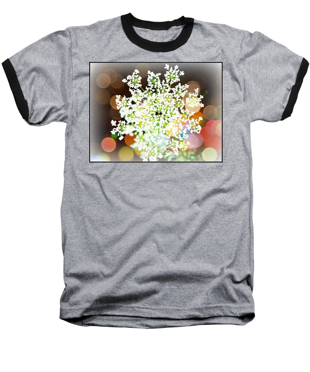 Flower Baseball T-Shirt featuring the photograph Burst of Light Kaleidoscope by Deborah Kunesh