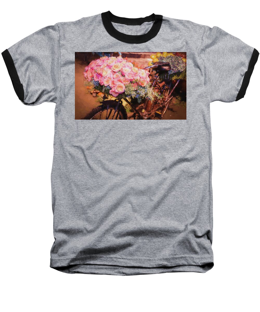 Florals Baseball T-Shirt featuring the digital art Bursting with Flowers by Patrice Zinck