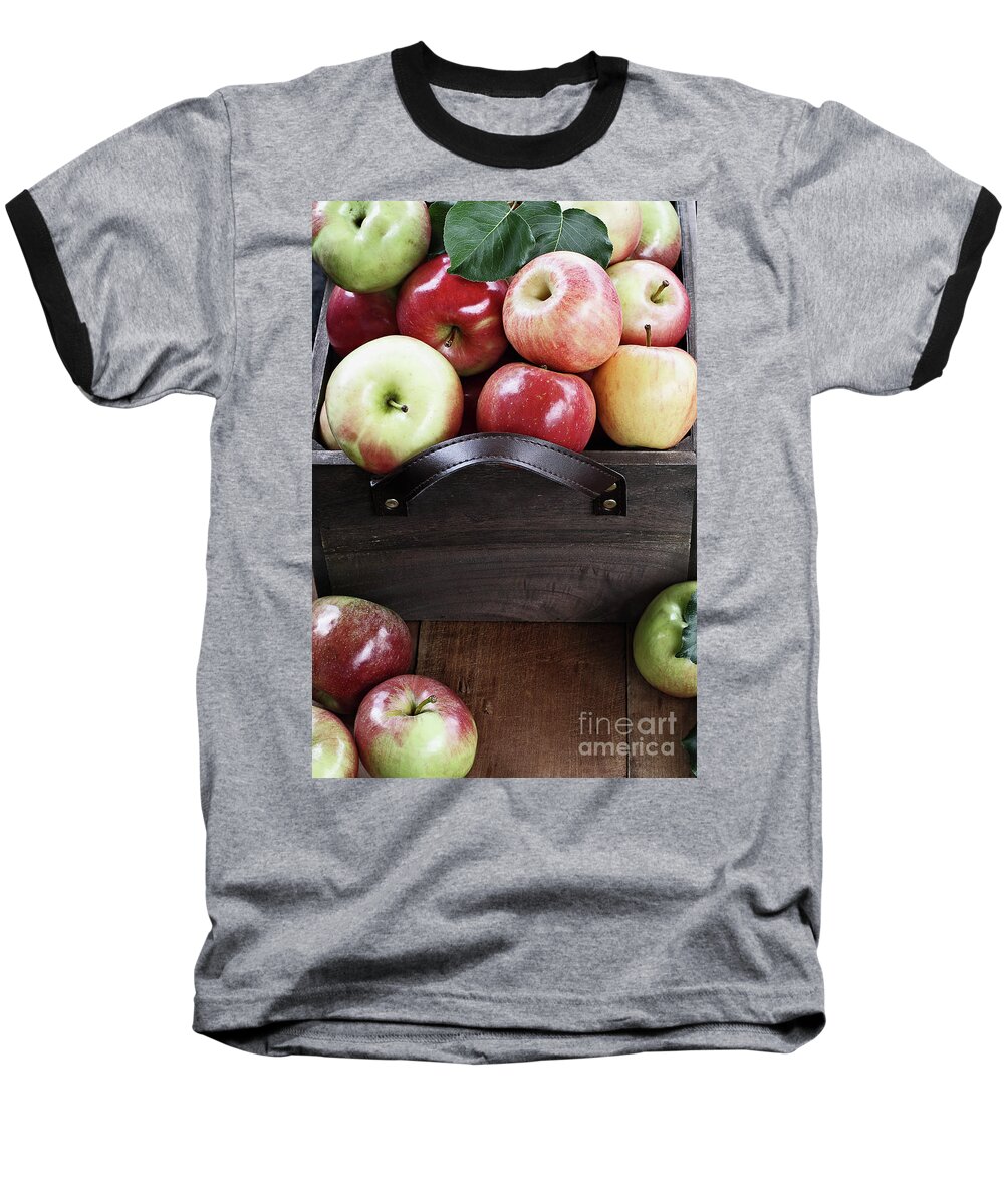 Apple Baseball T-Shirt featuring the photograph Bushel of Apples by Stephanie Frey