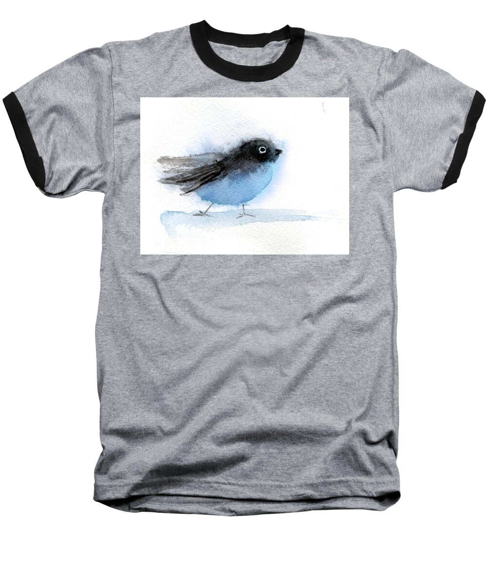 Watercolor Bird Baseball T-Shirt featuring the painting Busy Bird by Anne Duke
