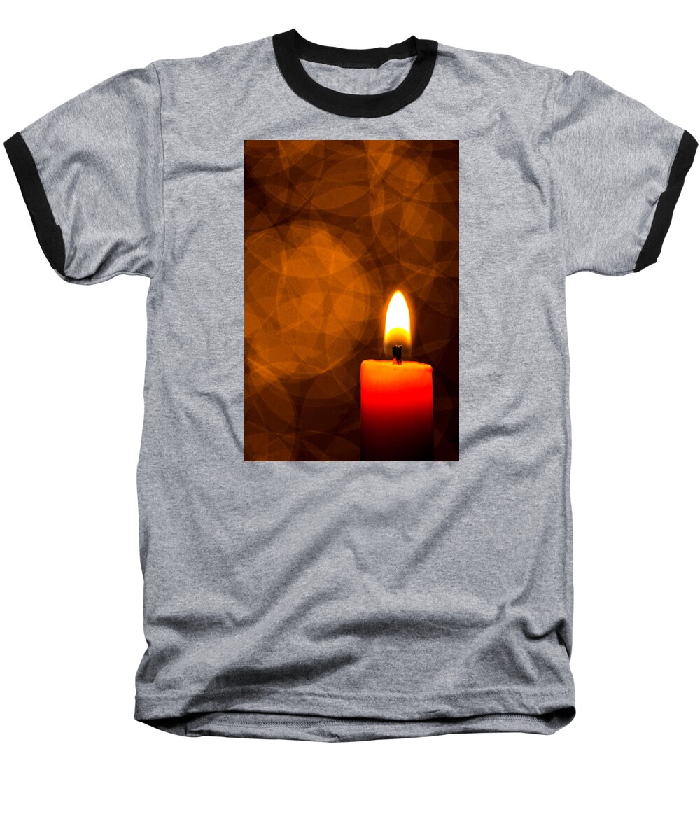 Candle Baseball T-Shirt featuring the photograph By Candle Light by Bob Cournoyer