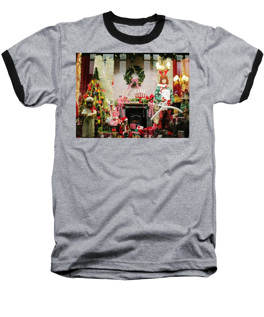 Christmas Blingbling Christmas Baseball T-Shirt featuring the photograph By the fireplace by Rosita Larsson