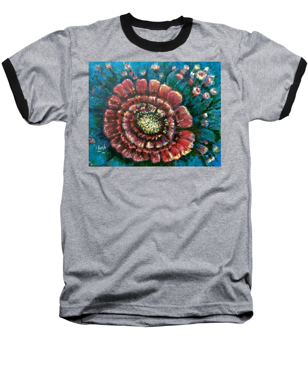 Flowers. Garden.cactus Baseball T-Shirt featuring the painting Cactus # 2 by Laila Awad Jamaleldin
