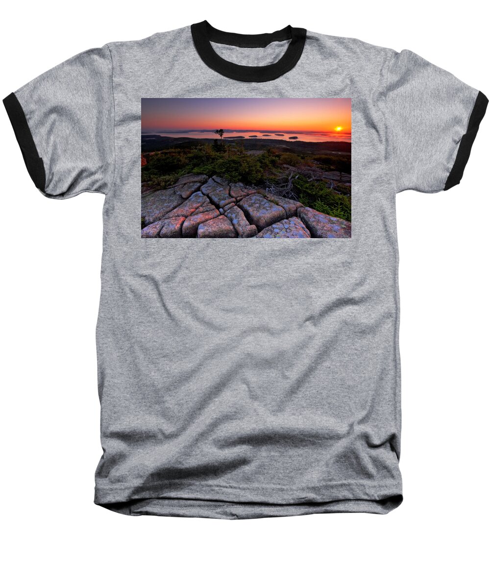 Acadia Baseball T-Shirt featuring the photograph Cadillac Rock by Neil Shapiro