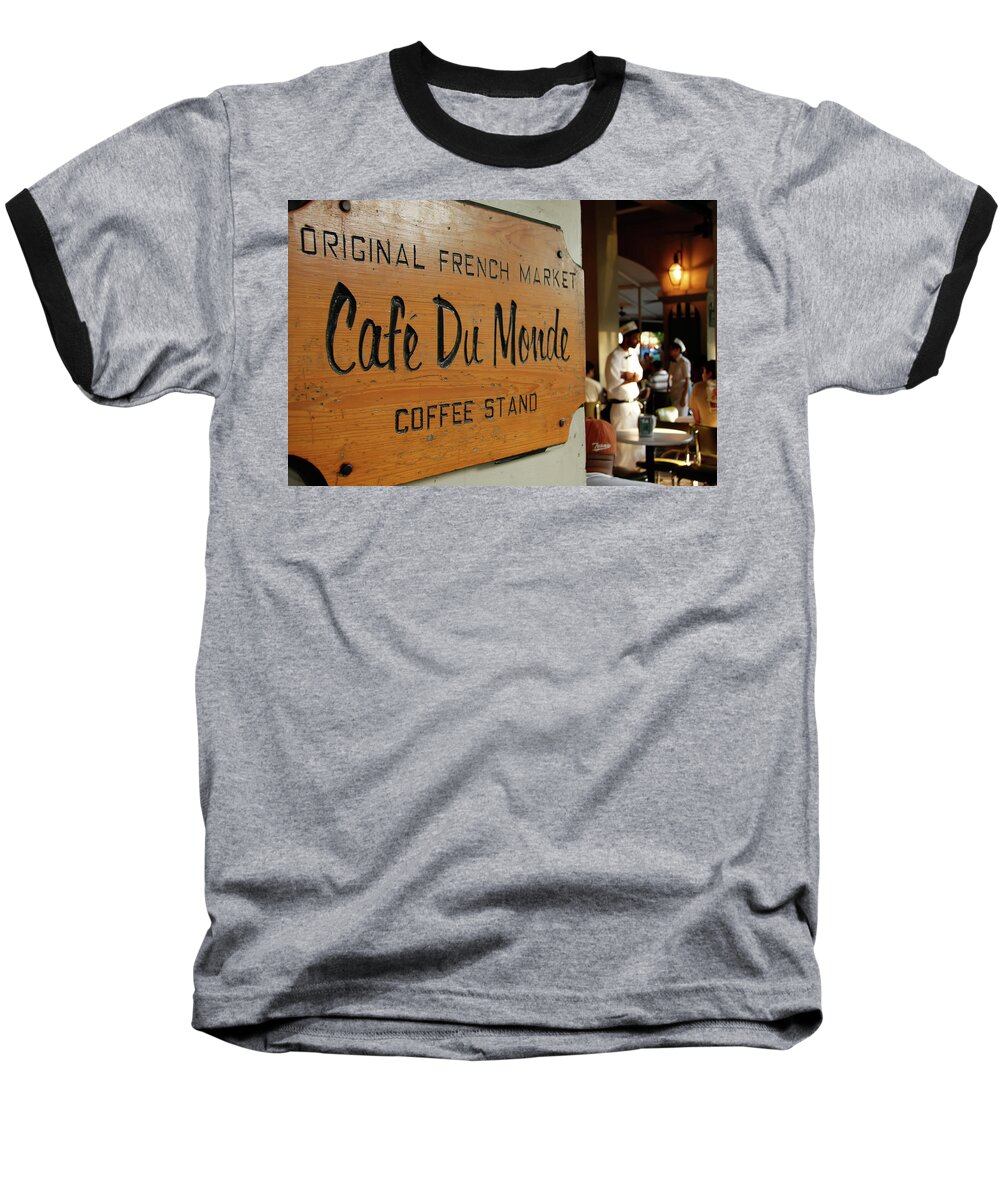 Cafe Du Monde Baseball T-Shirt featuring the photograph Cafe Du Monde by KG Thienemann
