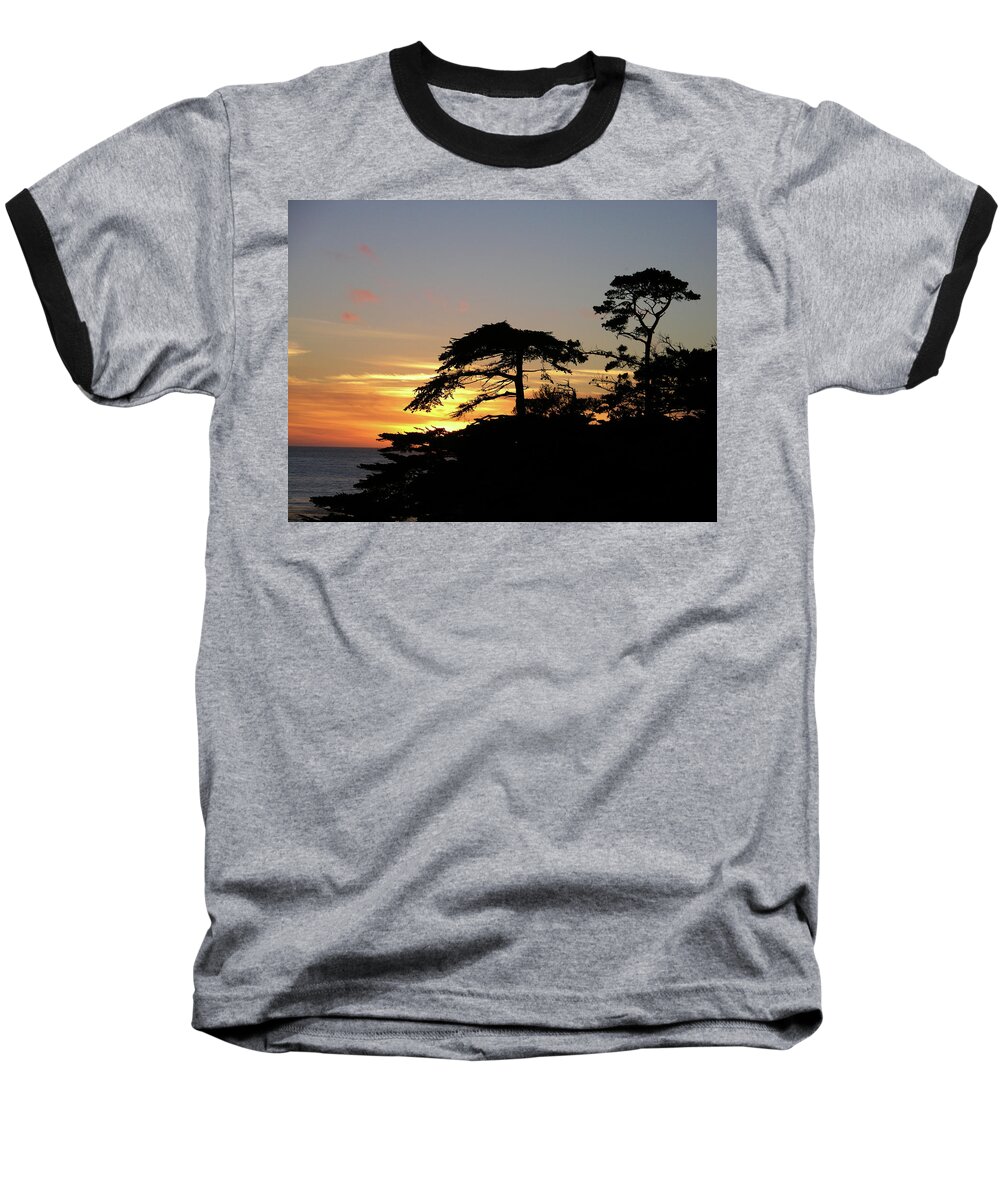 California Coastal Baseball T-Shirt featuring the photograph California Coastal Sunset by David Shuler