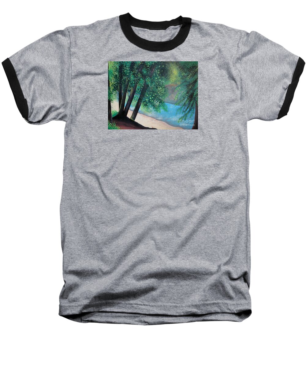 Landscape Baseball T-Shirt featuring the painting California Magic by Helena Tiainen