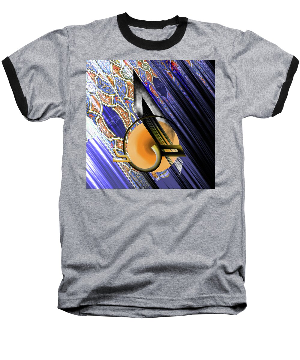Abstract Baseball T-Shirt featuring the painting Calligraphy 103 3 by Mawra Tahreem