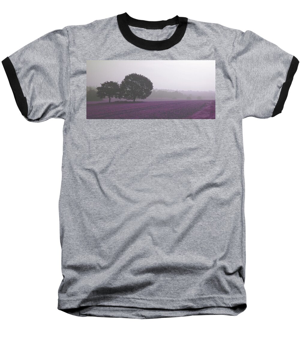 Tree Baseball T-Shirt featuring the photograph Calm Autumn Mist by Susan Baker