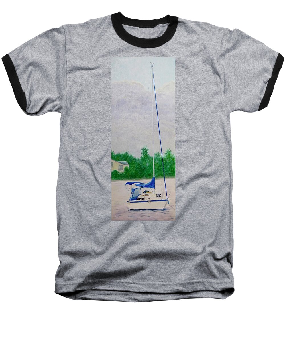 O'day Baseball T-Shirt featuring the painting Calm Before the Storm by Mike Jenkins