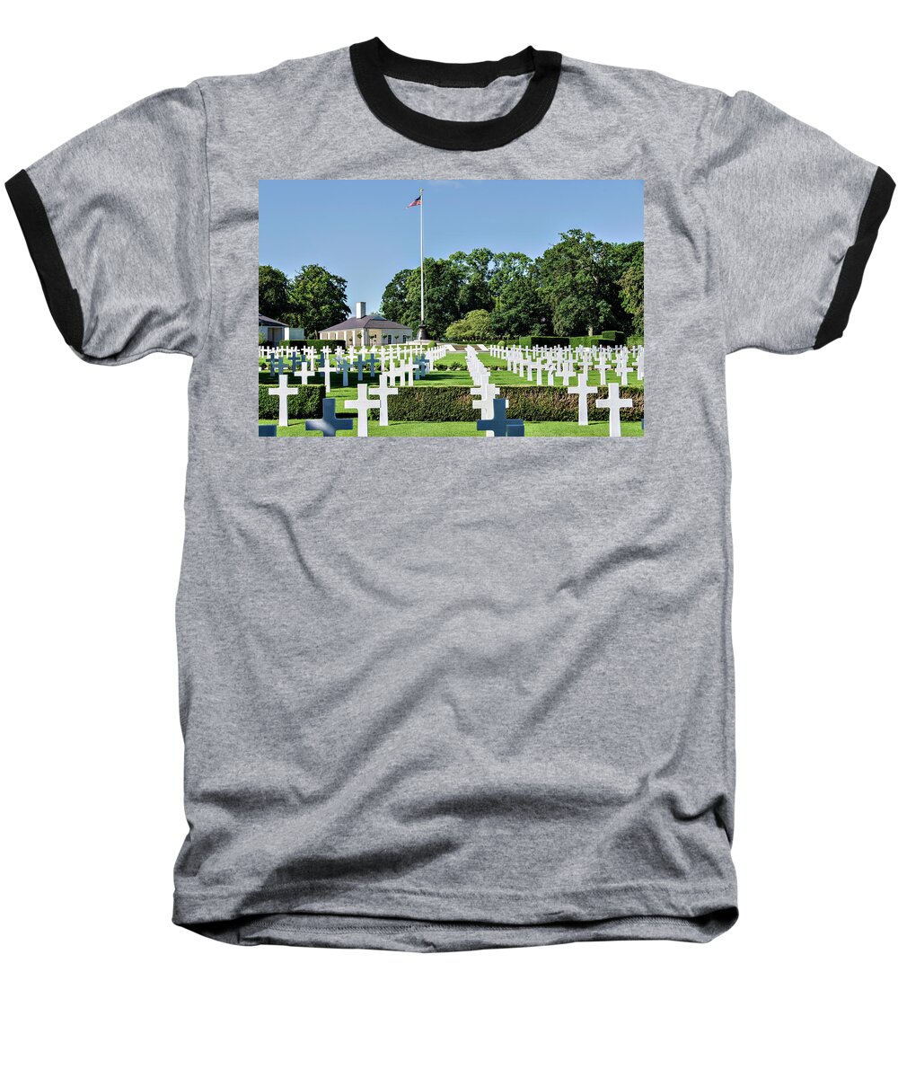 England Baseball T-Shirt featuring the photograph Cambridge England American Cemetery by Alan Toepfer