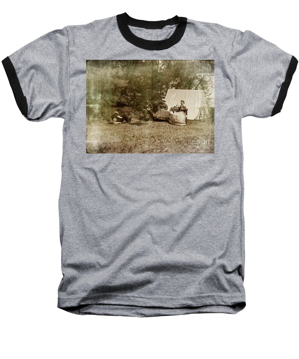 Civil War Baseball T-Shirt featuring the photograph Camp life by Randall Cogle