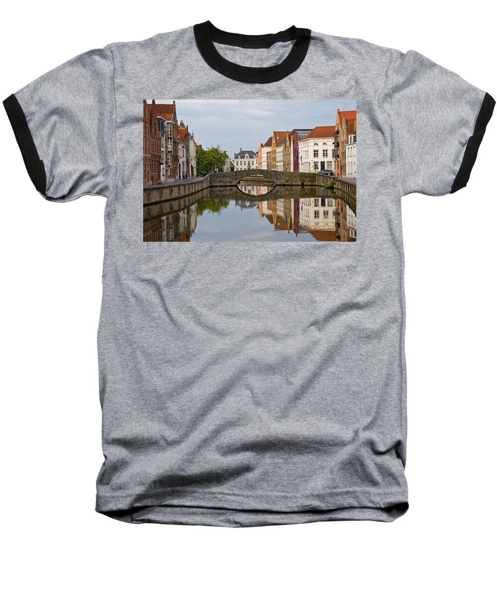 Canal Baseball T-Shirt featuring the photograph Canal reflections by David Freuthal