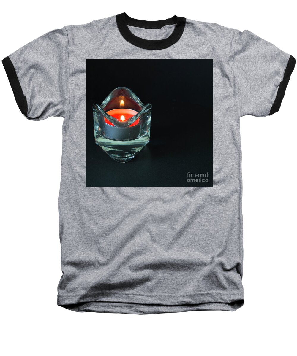 Candle Baseball T-Shirt featuring the photograph Candlelight by Agnes Caruso