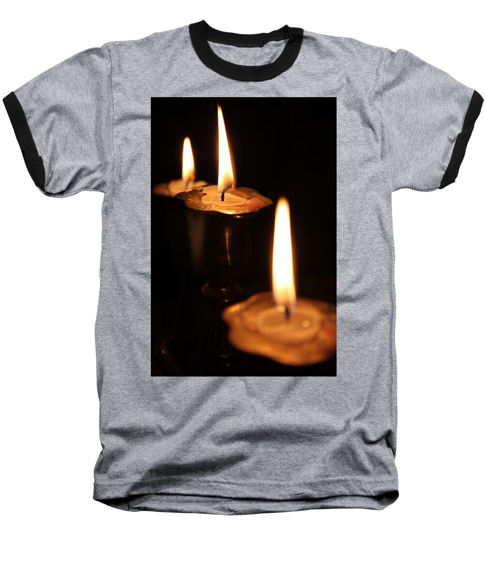 Candles Baseball T-Shirt featuring the photograph Candlelight by Lauri Novak