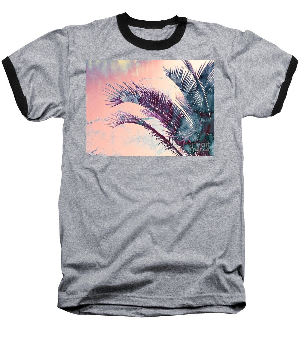 Candy Baseball T-Shirt featuring the mixed media Candy Palms by Emanuela Carratoni