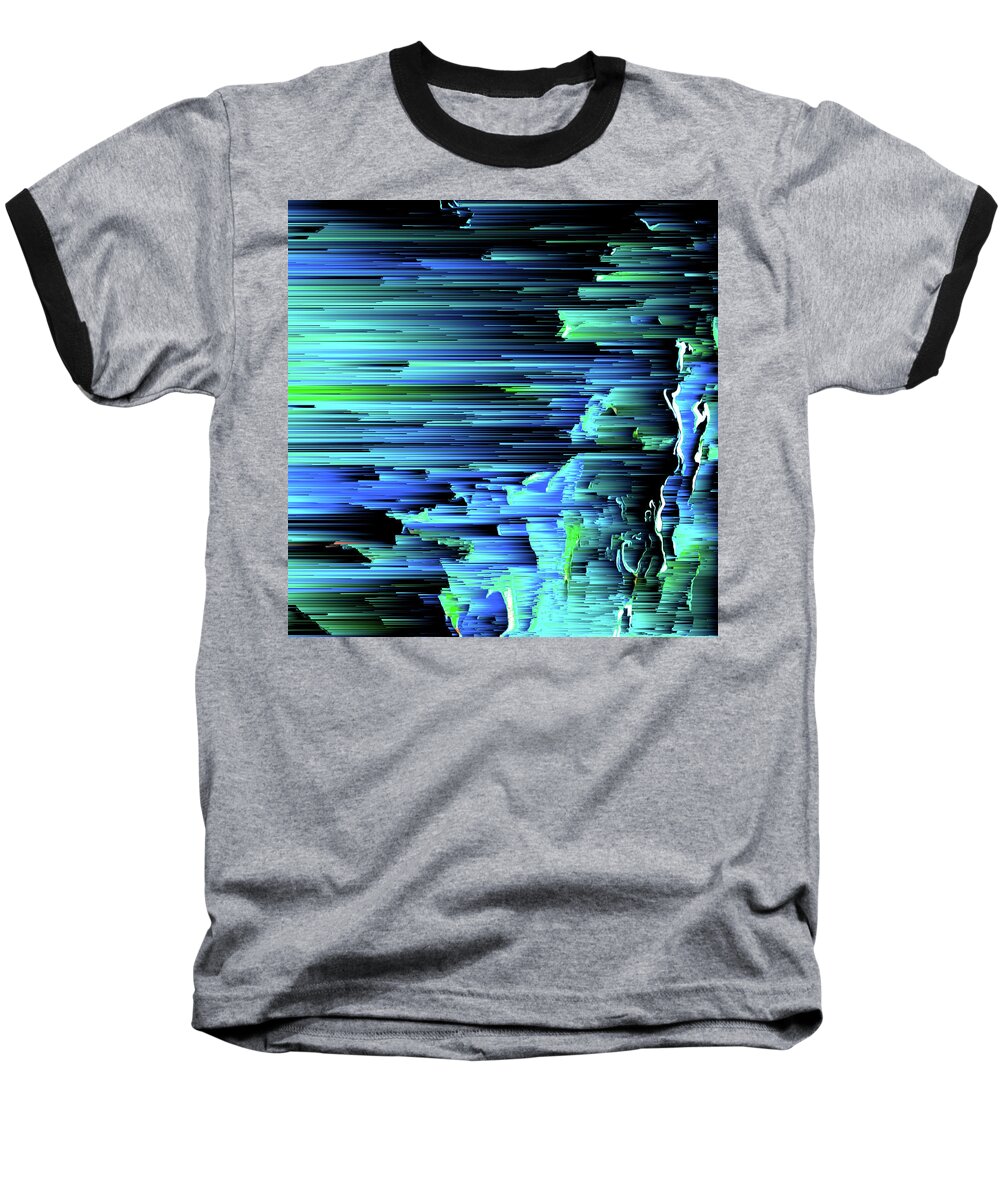 Trippy Baseball T-Shirt featuring the digital art Can't Take the Sky From Me - Pixel Art by Jennifer Walsh