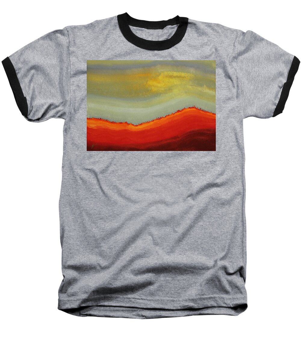 Canyon Baseball T-Shirt featuring the painting Canyon Outlandish original painting by Sol Luckman