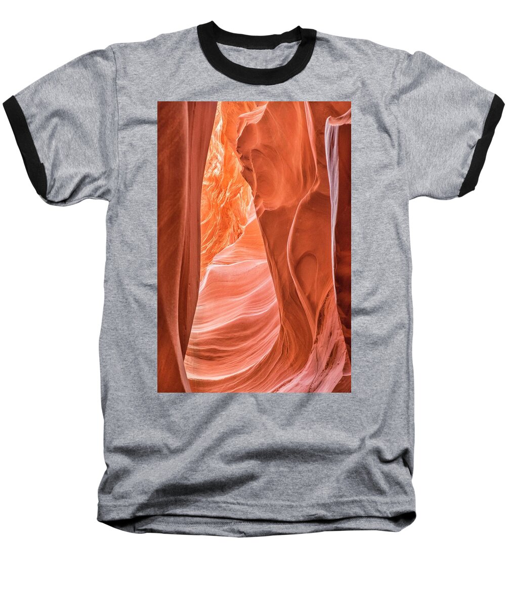 Antelope Canyon Baseball T-Shirt featuring the photograph Canyon textures by Jeanne May