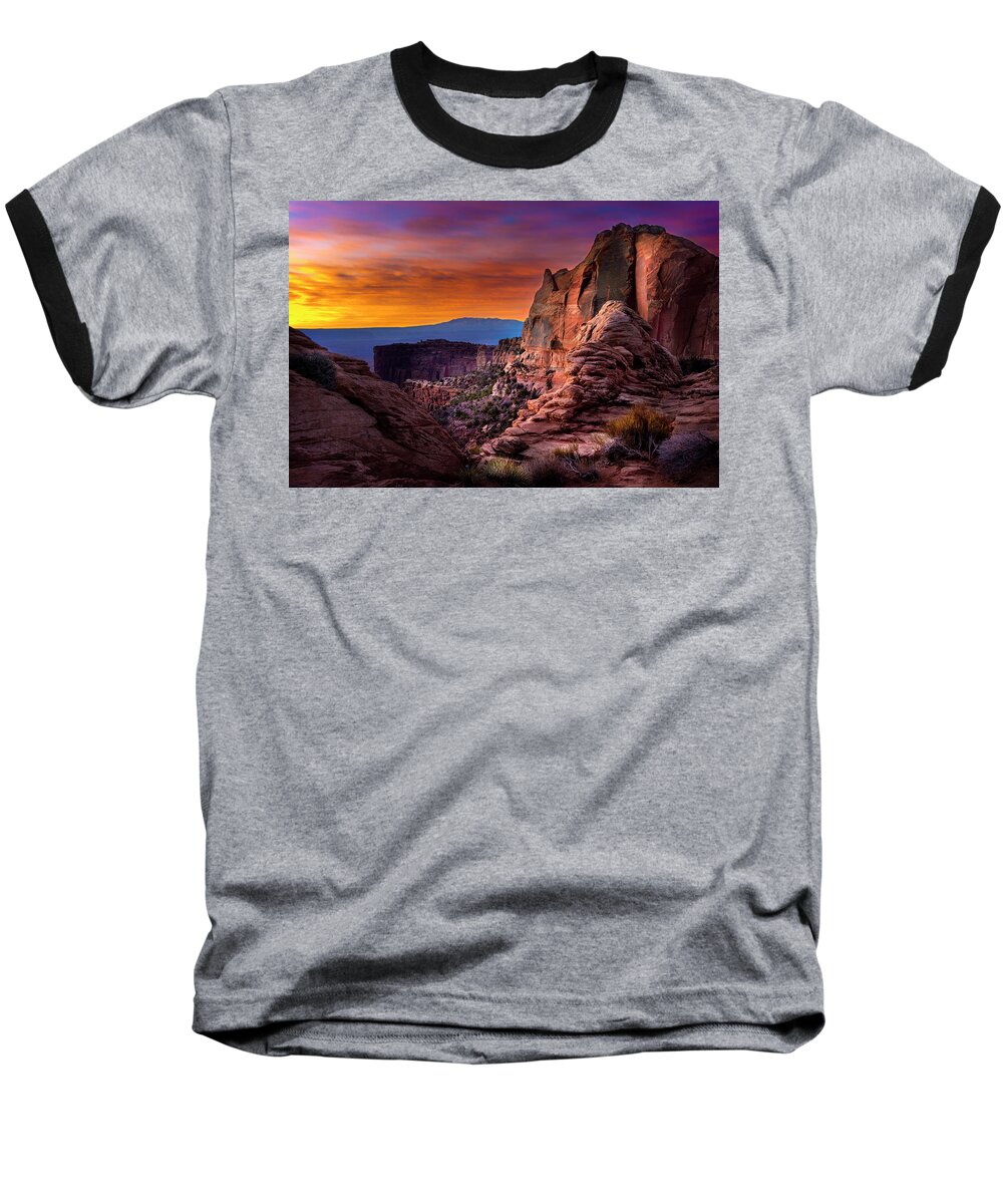 Sunrise Baseball T-Shirt featuring the photograph Canyonlands Sunrise by Michael Ash