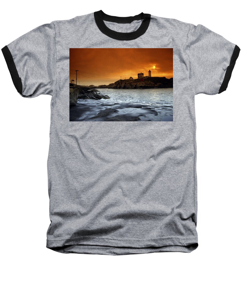 Usa Baseball T-Shirt featuring the photograph Cape Neddick Lighthouse, Maine, USA by Gary Corbett