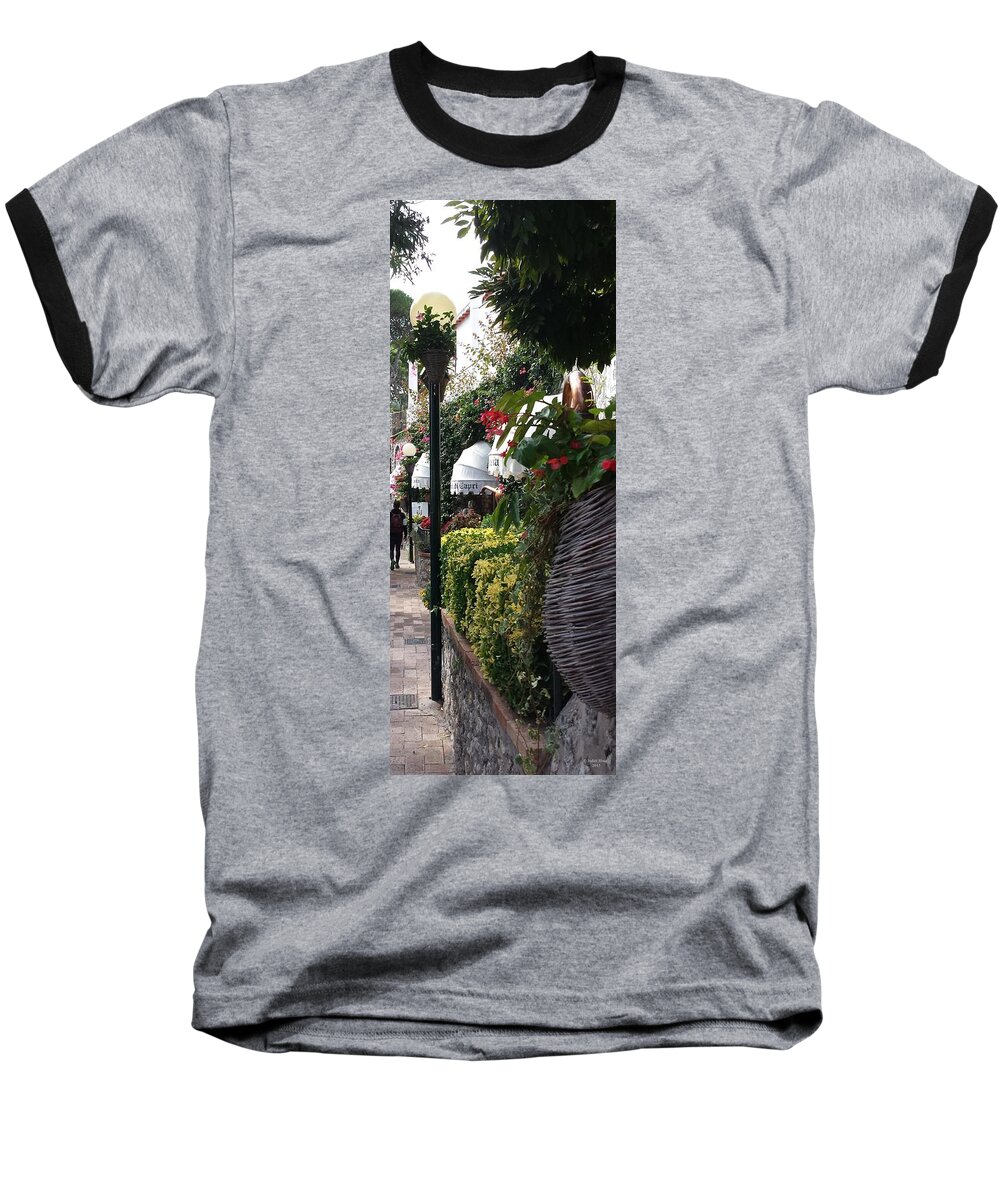 Capri Baseball T-Shirt featuring the photograph Capri Street by Judith Rhue