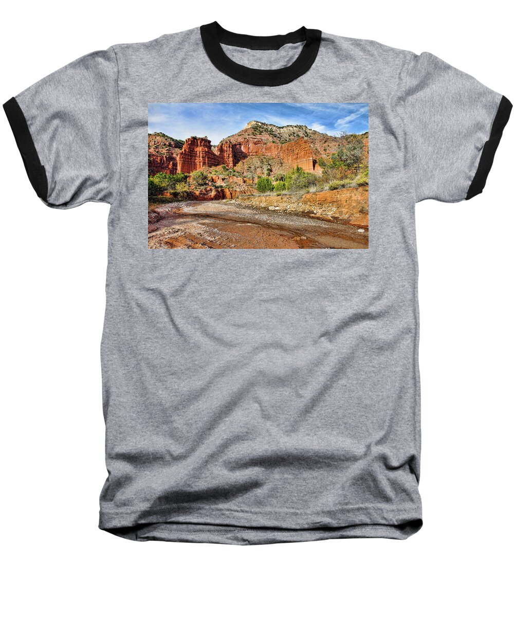 Canyon Baseball T-Shirt featuring the photograph Caprock Canyon by Adam Reinhart