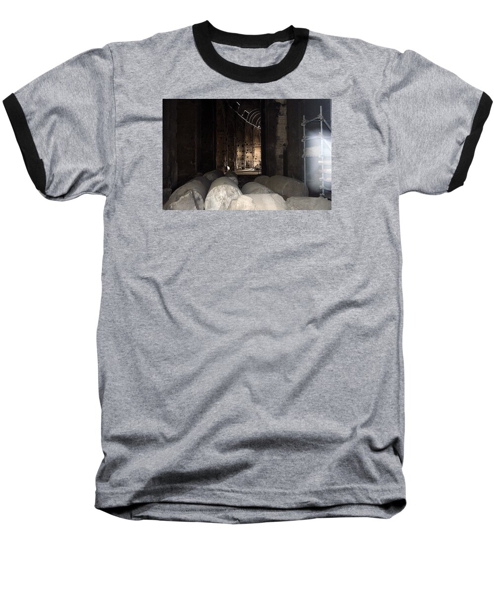 Digital Baseball T-Shirt featuring the photograph Captured Ghost at COLOSSEUM Rome by Richard Ortolano