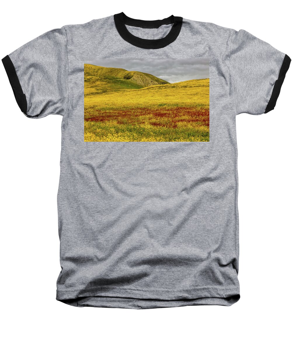 Blm Baseball T-Shirt featuring the photograph Carrizo Plain Super Bloom 2017 by Peter Tellone