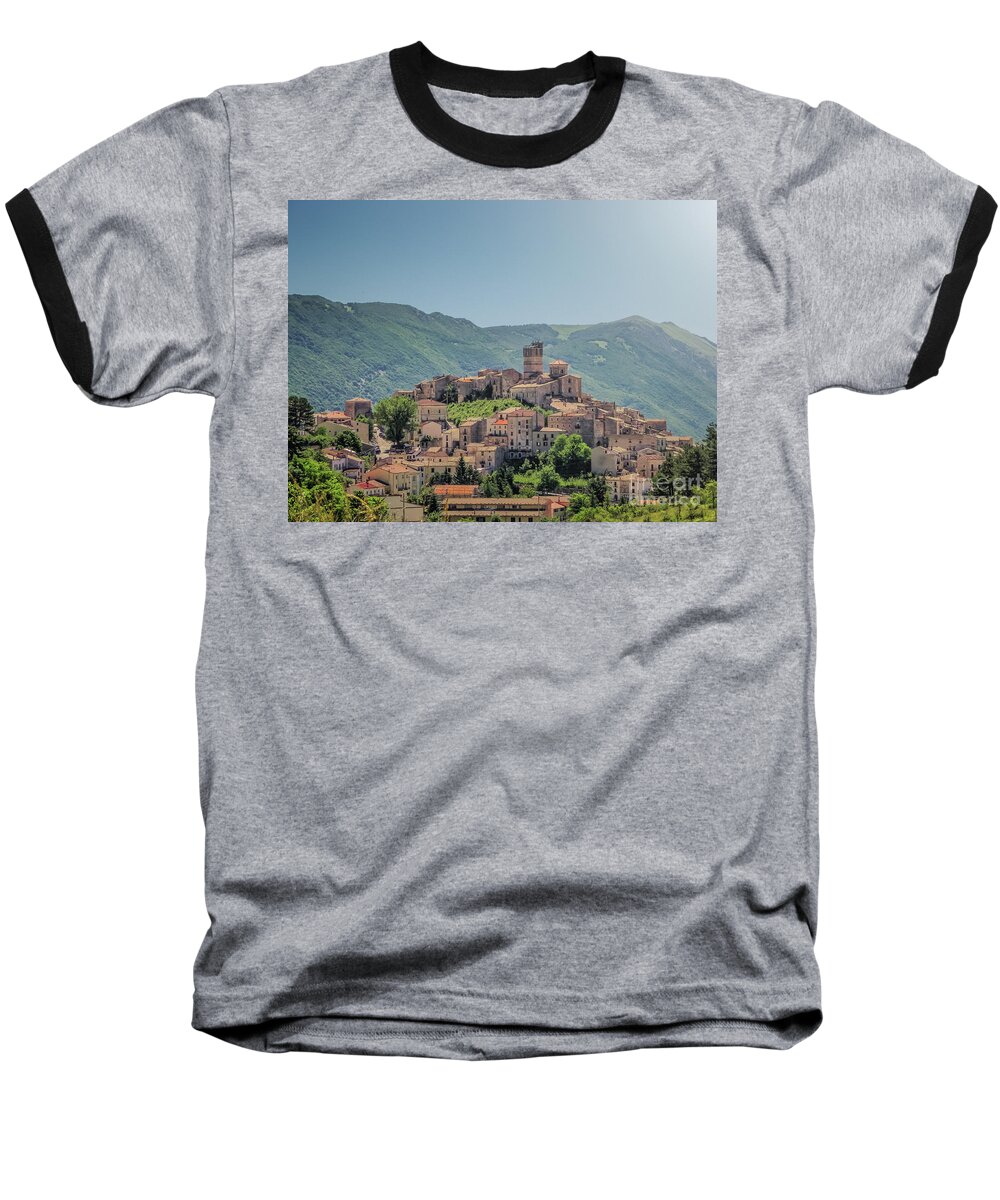 L'aquila Baseball T-Shirt featuring the photograph Castel on the Mountain by JR Photography