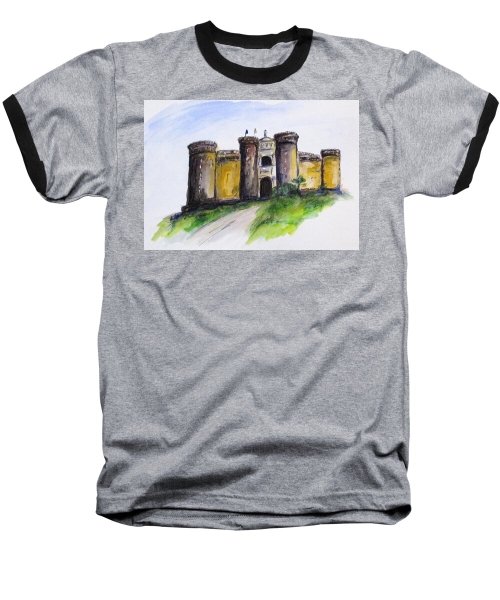 Painting Baseball T-Shirt featuring the painting Castle Nuovo, Napoli by Clyde J Kell